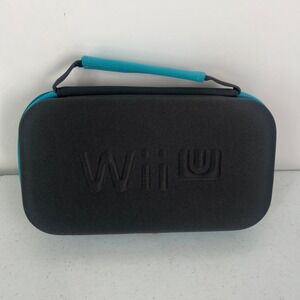 Nintendo Wii U GamePad Travel Case PowerA Black Teal Blue Hard Shell Padded Bag